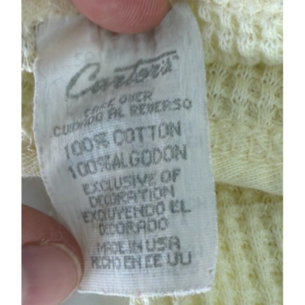 Carter's Yellow Thermal Waffle‎ Weave Baby Blanket/Lovey - Picture 5 of 6